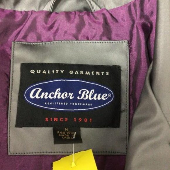 Anchor blue size M gray silver rain coat - Picture 3 of 4